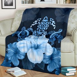 Turtle And Hibiscus Premium Blanket