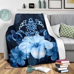 Turtle And Hibiscus Premium Blanket