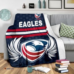 USA Rugby Premium Blanket Eagles Simple Style Full Navy