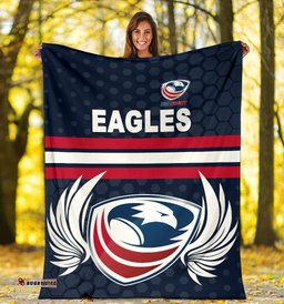 USA Rugby Premium Blanket Eagles Simple Style Full Navy