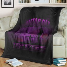 vibehoodie blanket anzac day remember australia new zealand purple premium blanket