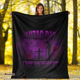 vibehoodie blanket anzac day remember australia new zealand purple premium blanket