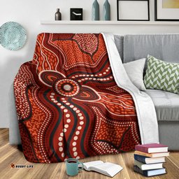 Australia Aboriginal Inspired Blanket - River Aboiginal Inspired Dot Painting Style