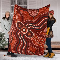 Australia Aboriginal Inspired Blanket - River Aboiginal Inspired Dot Painting Style