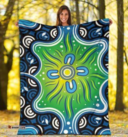 Aboriginal Premium Blabnket Indegenous Dot Painting Art