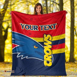 Custom Personalised Adelaide Crows Blanket Aboriginal Dot Painting