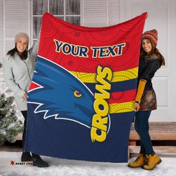 Custom Personalised Adelaide Crows Blanket Aboriginal Dot Painting