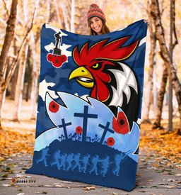 Roosters ANZAC Day Premium Blanket Military Blue