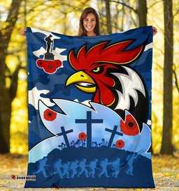 Roosters ANZAC Day Premium Blanket Military Blue