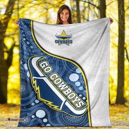 cowboys rugby permium blanket indigenous pattern 2022 premiers sporty style