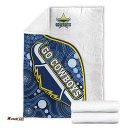 cowboys rugby permium blanket indigenous pattern 2022 premiers sporty style