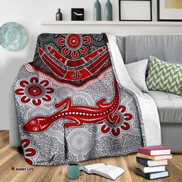 Aboriginal Premium Blanket Indigenous Boomerang and Lizard Art