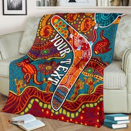 Aboriginal Personalised Premium Blanket Indigenous Boomerang