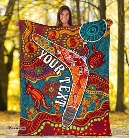 Aboriginal Personalised Premium Blanket Indigenous Boomerang
