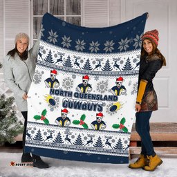 North Queensland Cowboys Christmas Blanket - North Queensland Cowboys Special Ugly Christmas Blanket