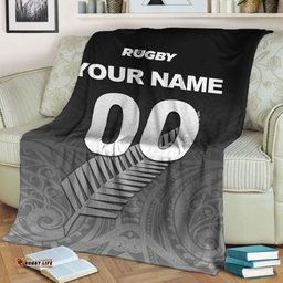 Custom Personalised New Zealand Rugby Blanket Maori Tribal