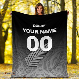 Custom Personalised New Zealand Rugby Blanket Maori Tribal