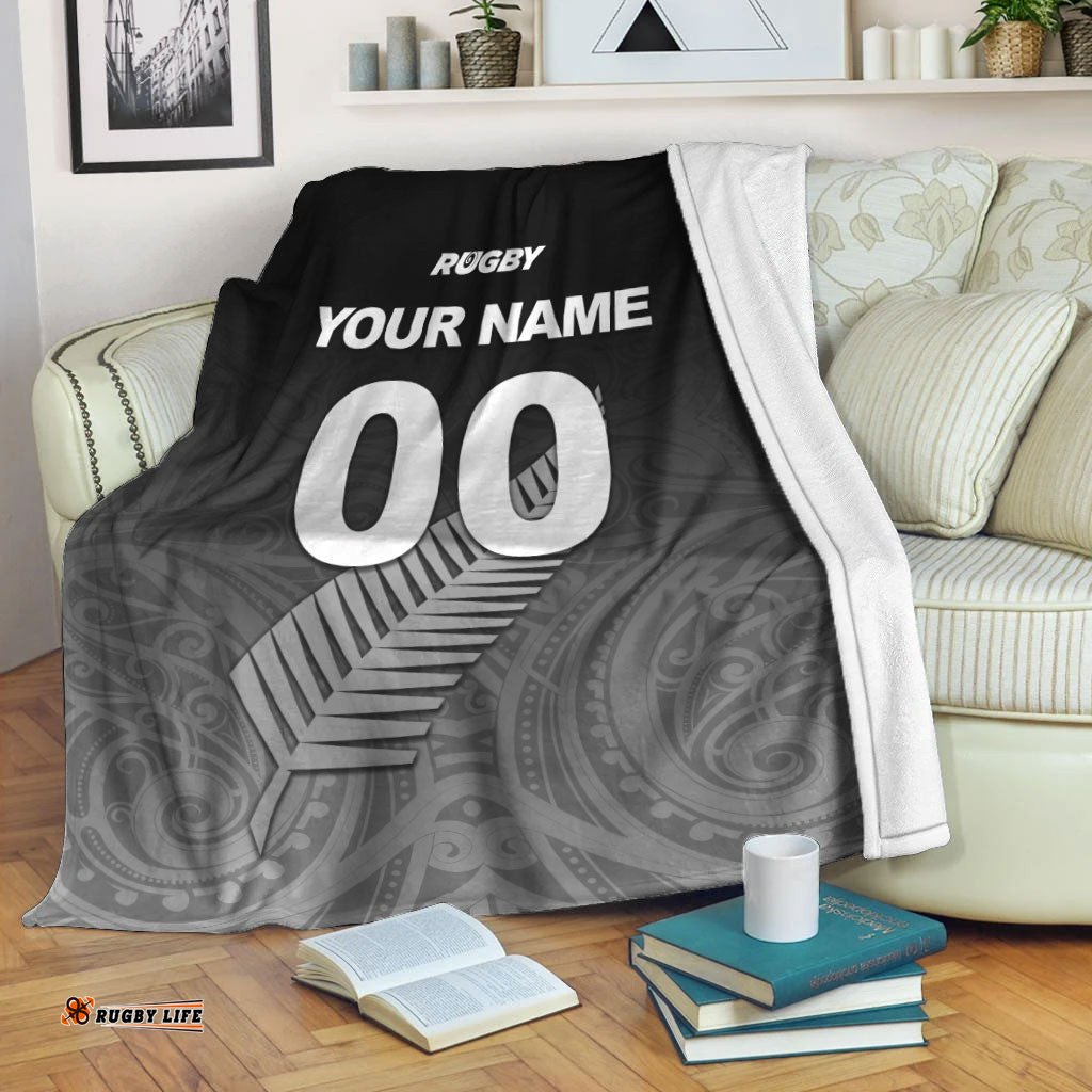 Custom Personalised New Zealand Rugby Blanket Maori Tribal