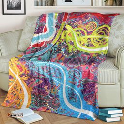 Aboriginal Art Colorful Vibes Premium Blanket Indigenous