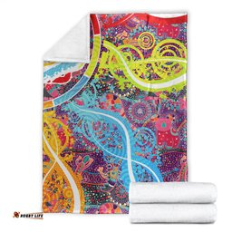 Aboriginal Art Colorful Vibes Premium Blanket Indigenous