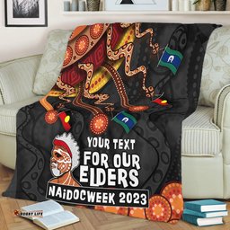 Australia Premium Blanket For Our Elders Naidoc Week Snake Aboriginal Painting With Flag
