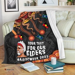 Australia Premium Blanket For Our Elders Naidoc Week Snake Aboriginal Painting With Flag