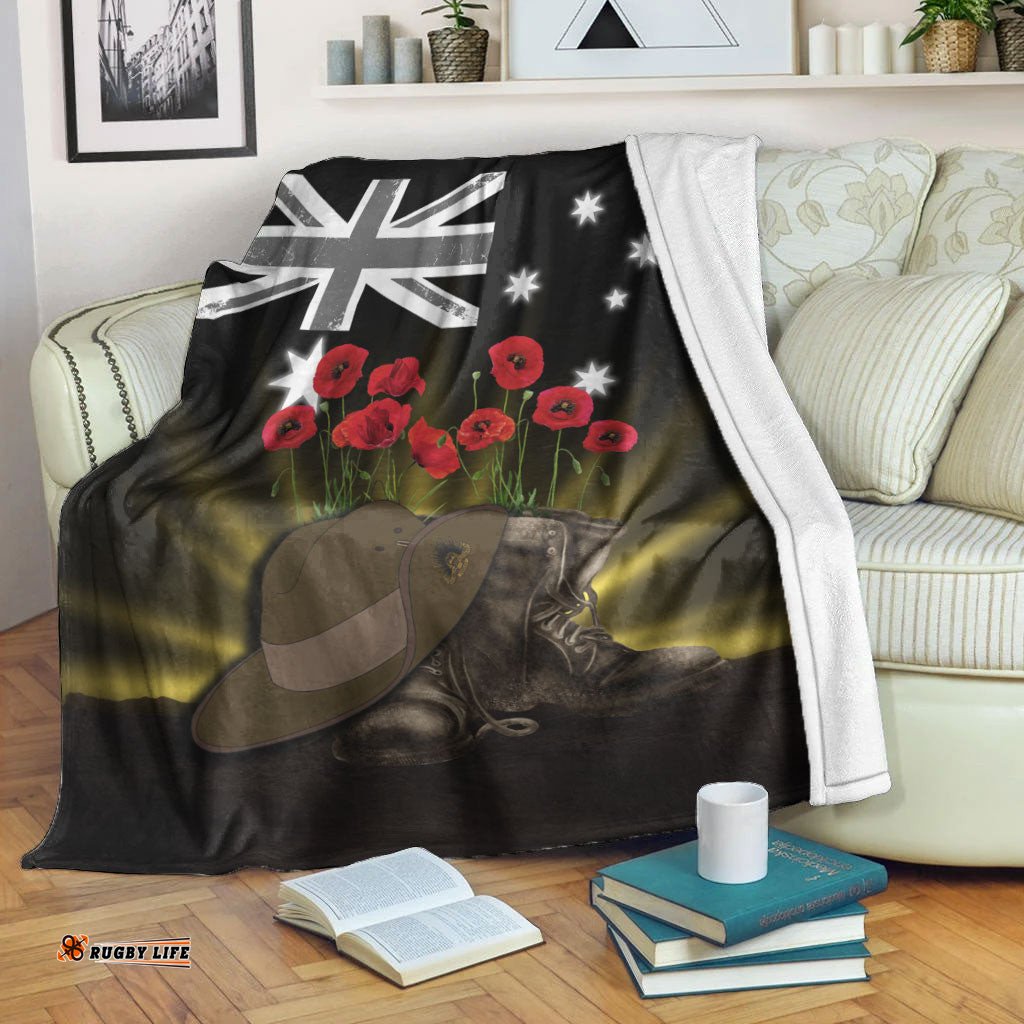 vibehoodie blanket anzac day hat boots premium blanket