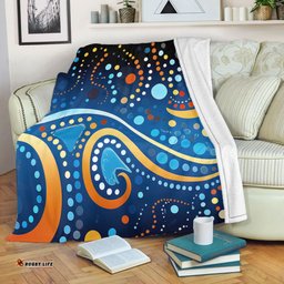 Australia Dreaming Aboriginal Blanket - Aboriginal Culture Indigenous Dot Painting Color Inspired Blanket