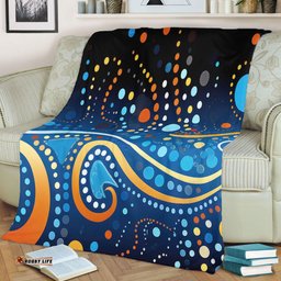 Australia Dreaming Aboriginal Blanket - Aboriginal Culture Indigenous Dot Painting Color Inspired Blanket