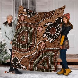 Australia Aboriginal Blanket - Aboriginal Turtle Art Background Blanket
