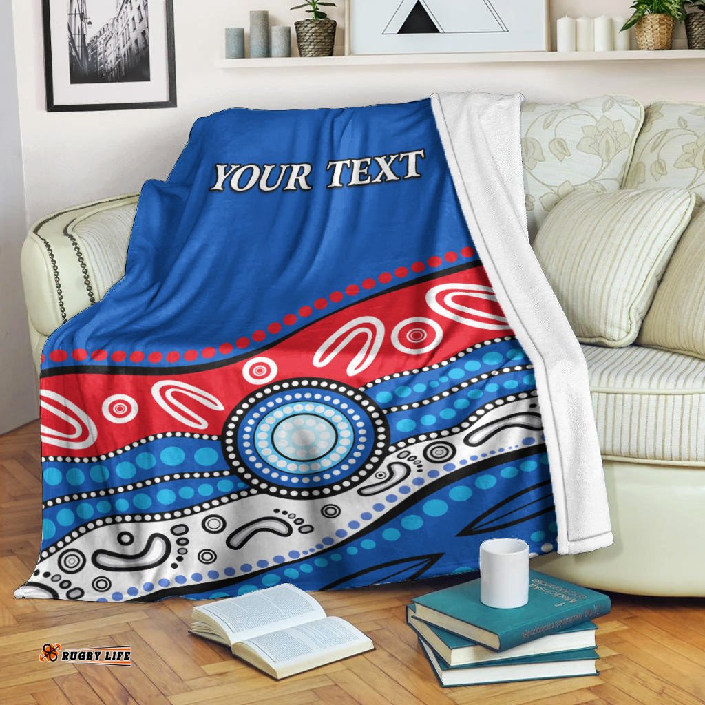 Custom Personalised Bulldogs Indigenous Premium Blanket Western