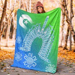 torres strait islander premium blanket dhari mask ocean style