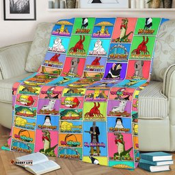 Australia Blanket - Australia's Iconic Big Things Postage Stamps Style Blanket