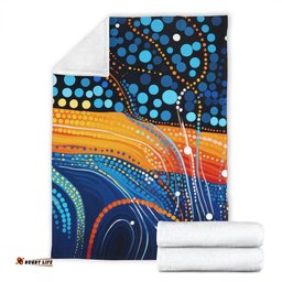 Australia Dreaming Aboriginal Blanket - Colorful Aboriginal With Indigenous Patterns Inspired Blanket