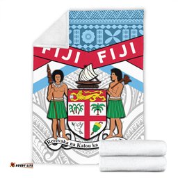 Australia South Sea Islanders Blanket - Fiji In Fijian Tapa Pattern Coat Of Arms Symbol Blanket