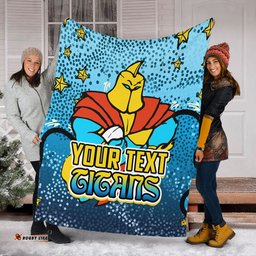 Gold Coast Titans Custom Blanket - Team With Dot And Star Patterns For Tough Fan Blanket