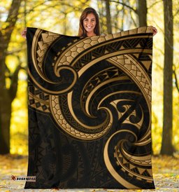 New Zealand Maori Mangopare Premium Blanket Polynesian Gold