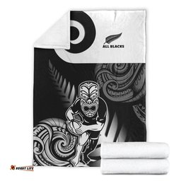 New Zealand Silver Fern Rugby Premium Blanket All Black Maori Koru