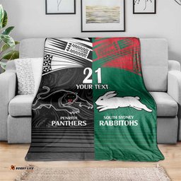 Custom RabbitohsPanthers Blanket NRL Tribal Half Style