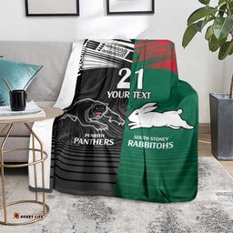 Custom RabbitohsPanthers Blanket NRL Tribal Half Style