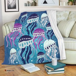Australia Aboriginal Blanket - Aboriginal Art Painting With Jellyfish Blanket