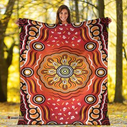 Australia Aboriginal Inspired Blanket - Dot Design Vector Aboriginal Artwork