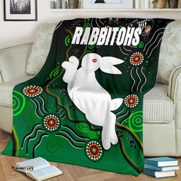 Rabbitohs Premium Blanket Simple Indigenous