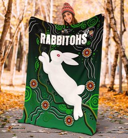 Rabbitohs Premium Blanket Simple Indigenous