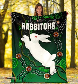 Rabbitohs Premium Blanket Simple Indigenous