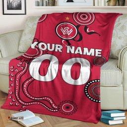 custom personalised western sydney wanderers blanket indigenous dot painting art