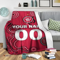 custom personalised western sydney wanderers blanket indigenous dot painting art