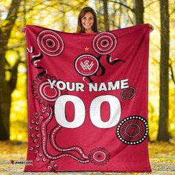 custom personalised western sydney wanderers blanket indigenous dot painting art