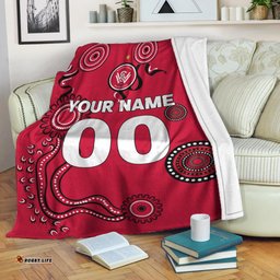 custom personalised western sydney wanderers blanket indigenous dot painting art
