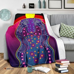 Premium Blanket Aboriginal Sublimation Dot Pattern Style Violet